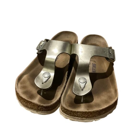 Birkenstock Gizeh Silver Sandals Women’s Sz. 41 (10-10.5) - Picture 1 of 5
